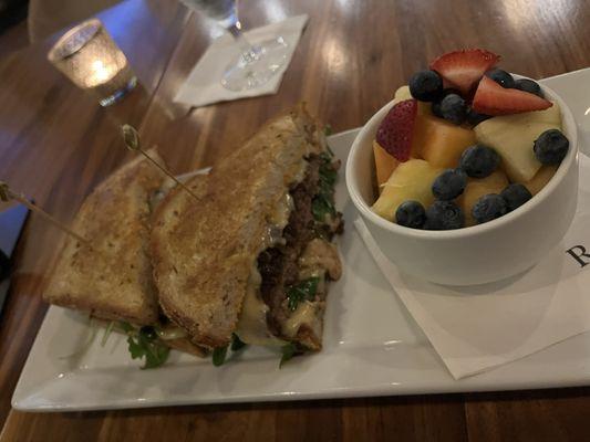 Saint Paul Patty Melt with fruit