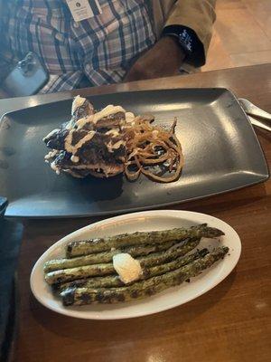 Beer Braised Baby Back Ribs and Grilled Asparagus