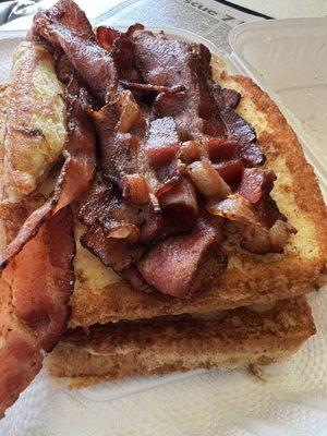 Sunday Breakfast of French Toast Platter with Bacon: Delicious! 1-21-2024