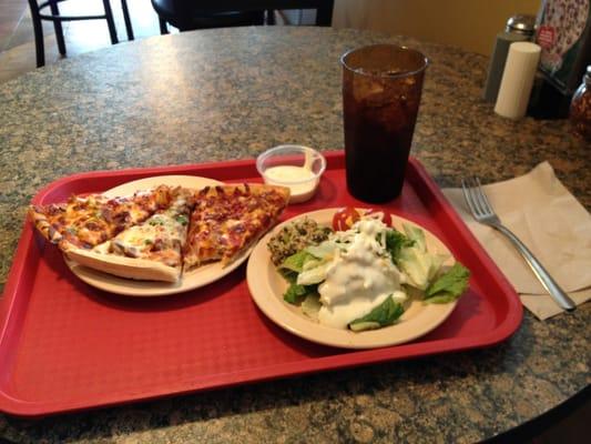 Pizza wasn't too bad. Skip the salad bar.