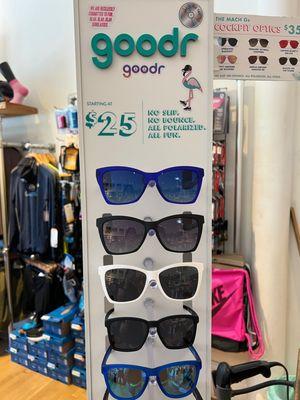 Goodr glasses in many varieties and colors! Always a good selection