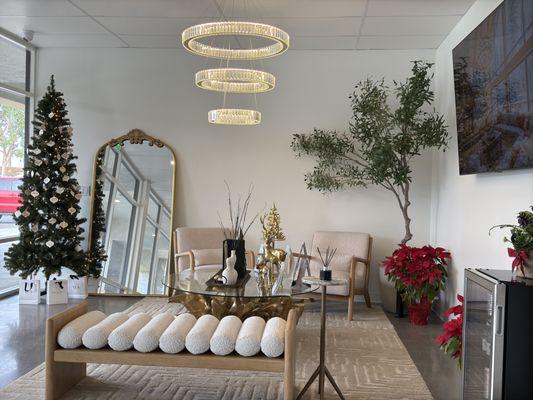 Derma Aesthetica Med Spa Corona Lobby Holiday Decorations