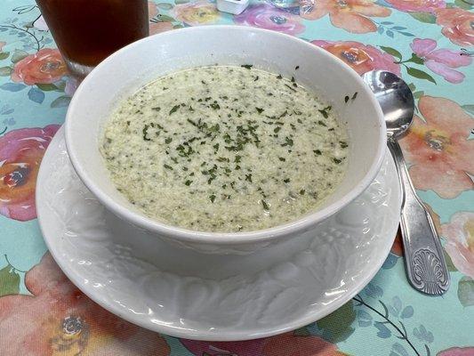 This is the Edwin Edwards, a broccoli and Swiss soup.