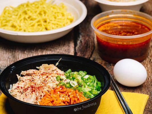 Spicy Chicken Ramen and Kimchi Tsukemen