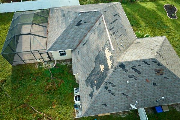 wind damaged roof