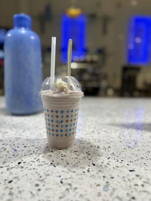 Strawberry cheesecake shake on the gelato bar