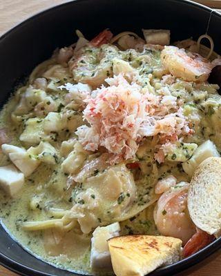 Seafood pasta to die for