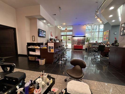 Inside the nail salon