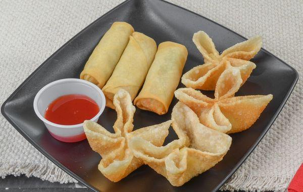 Vegetable Roll and Famous Wok's Wontons