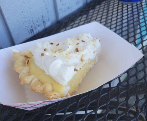 A slice of Coconut Cream Pie from Pat's Place!