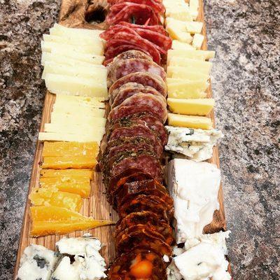 My charcuterie board courtesy of all the delicious meat and cheese bought at Chantal's. Yum!