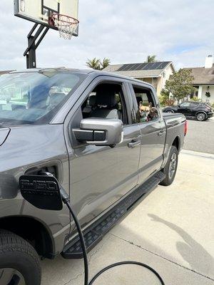 Ford Lightning charging at home. So easy!