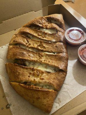 Philly Steak and Cheese Calzone was awesome.