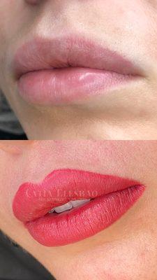 Lips color - Contour and color. Semi-permanent. Lasts up to 2 years