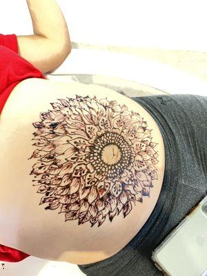 Pregnancy belly henna Tattoo at shabi beauty salon