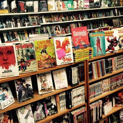 A variety of new and used comics and graphic novels.