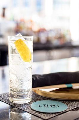 Suntory Toki Highball made with suntory toki whisky, effervescence, lemon twist