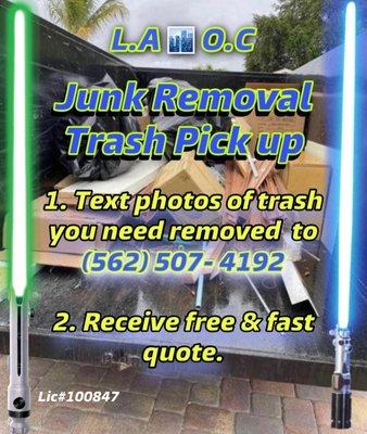 Trash junk removal hauling pick up