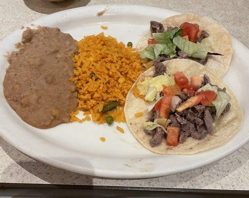 Fajita Beef Soft Taco Plate