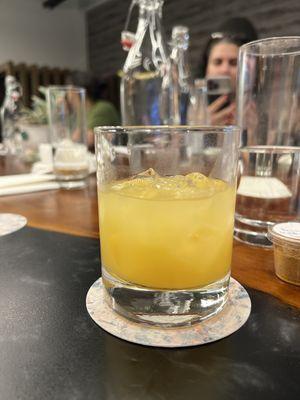 Mango milk punch cocktail