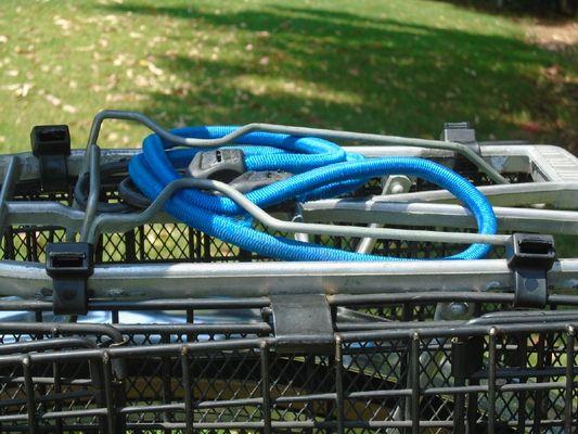 Industrial strength 250lbs. zip ties to secure baskets.