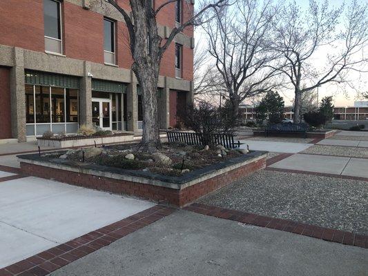 Wednesday, April 10, 2019: front of NDOT headquarters building and patio.