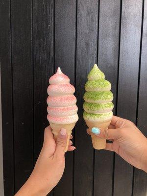 Strawberry and matcha!