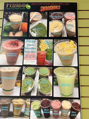 Smoothie menu