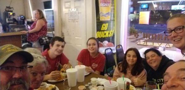 Family dinner in a local pub