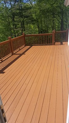 This is the same deck after stain was applied.