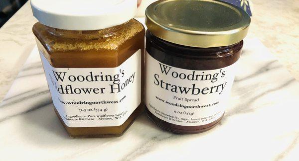 Woodring's Wildflower Honey, and Strawberry Fruit Spread