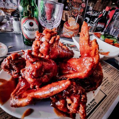 Deep fried Hennessey wings with ice cold wing tips!