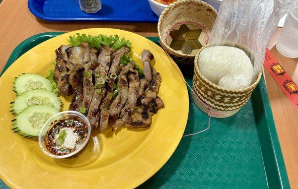 Grilled meat with rice