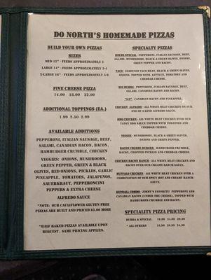 Menu - inside