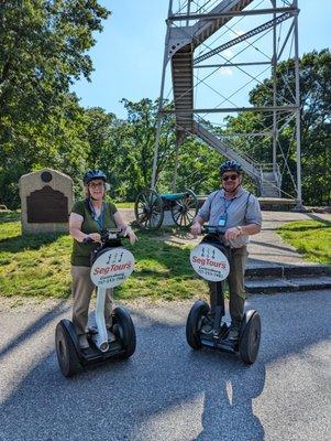 On the Segway tour of the East battlefield. In Gettysburg, Pennsylvania