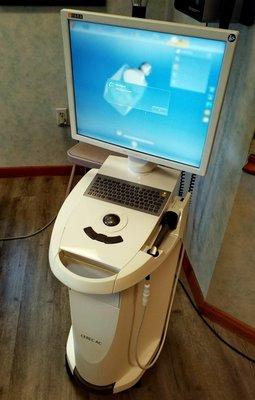 This scanning computer creates a super accurate 3D image of your teeth for crowns and replacements.