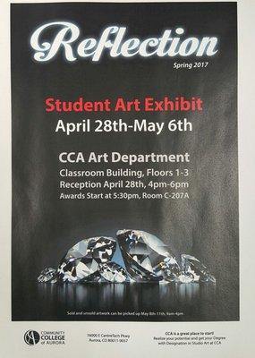 Flyer for the student art show.