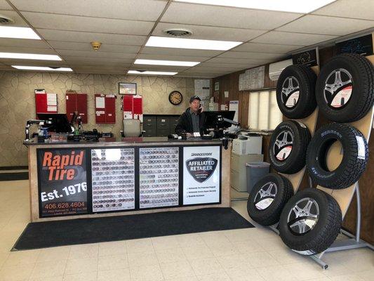 Inside our tire shop we offer the best customer service. We also have free wi-fi, a pop machine, and magazines to read while you wait!