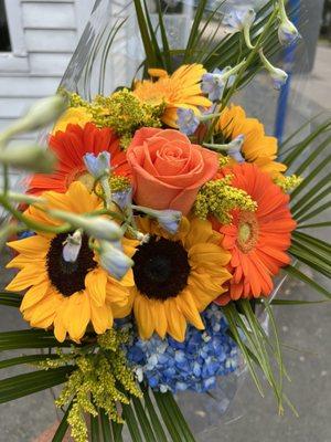 Fragrant, beautiful, cheerful flowers arranged by someone who knows what they're doing.