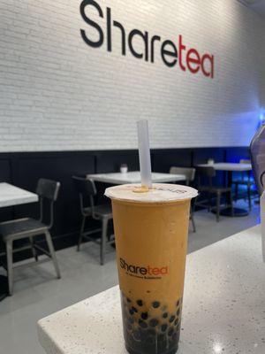 Blended Thai iced tea with extra pearls