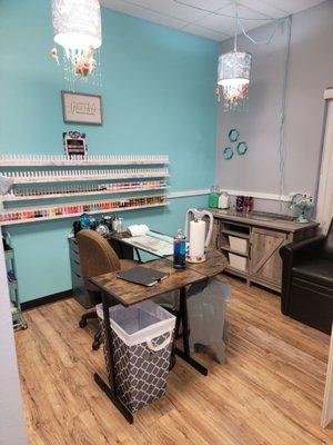 One of our new nail technician s space