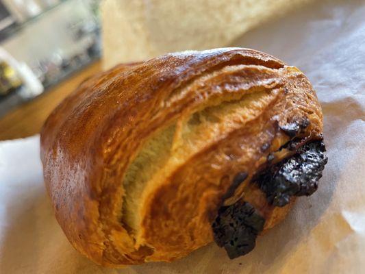 Chocolate croissant is delicious