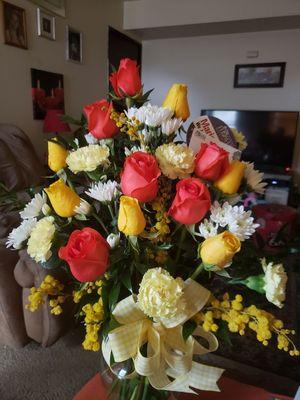 A beautiful arrangement by the Marion Flower Shop.