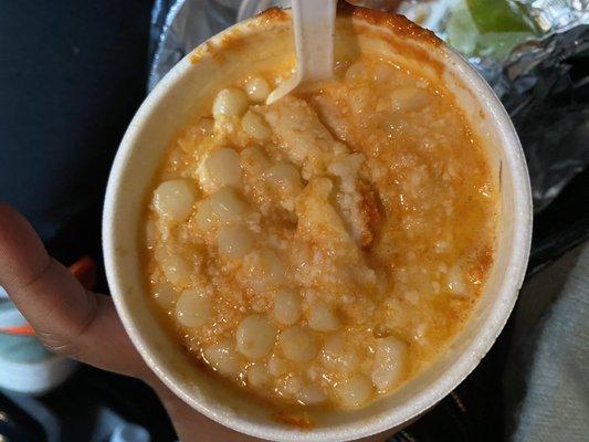 Elote en vaso (corn in a cup)