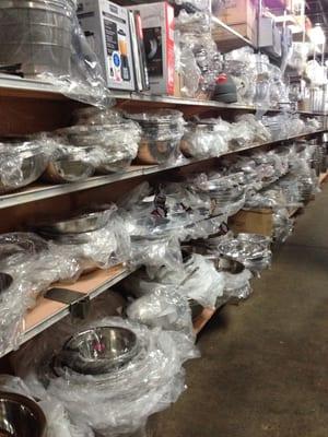 Stainless bowls and pans