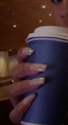 How my real nails looked with dip polish on them, the day before I went to K Nails.