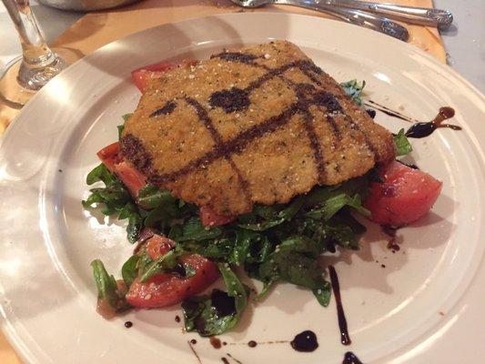 Special: breaded veal with arugula drizzled with balsamic