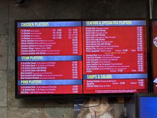 Updated menu