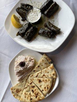 Dolmas and taramasalata