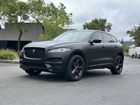 Jaguar F Pace wrapped in KPMF Matte Perfect Black